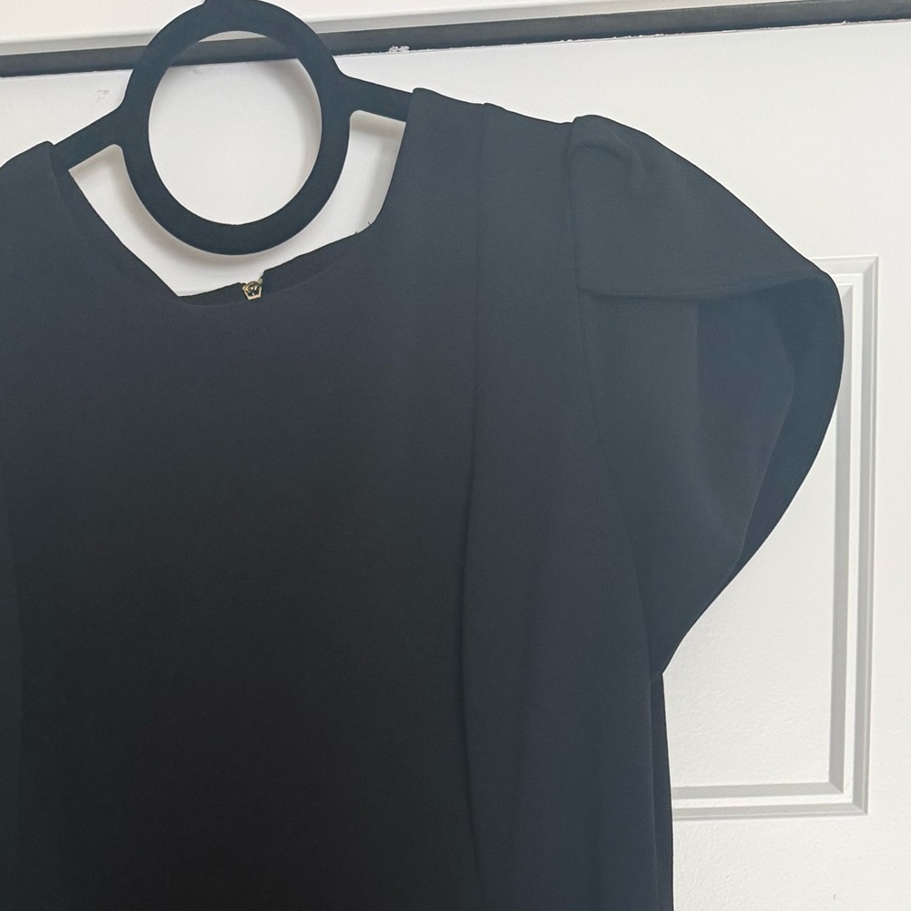 Calvin Klein Black Midi Sheath Dress with Cap Sleeves - Picture 3 of 6